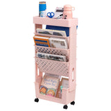 DOEWORKS Bücherwagen Klein Bücherregal mit Rollen Bastelwagen Rollwagen Schmal Aufbewahrungswagen 5 Ebenen Bücherregal Wagen für Wohnzimmer Schlafzimmer Büro Bibliothek, Weiß