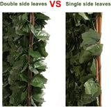 DOEWORKS Expandable Fence Privacy Screen for Balcony Patio Outdoor(Double Sides Leaves), Faux Ivy Fencing Panel for Backdrop Garden Backyard Home Decorations - 2PACK