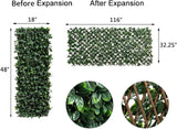 DOEWORKS Expandable Fence Privacy Screen for Balcony Patio Outdoor, 4PCS Faux Ivy Fencing Panel for Backdrop Garden Backyard Home Decorations