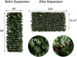 DOEWORKS Expandable Fence Privacy Screen for Balcony Patio Outdoor(Double Sides Leaves), Faux Ivy Fencing Panel for Backdrop Garden Backyard Home Decorations - 2PACK