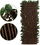 DOEWORKS Expandable Fence Privacy Screen for Balcony Patio Outdoor, 2PCS Faux Ivy Fencing Panel for Backdrop Garden Backyard Home Decorations