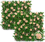 DOEWORKS Expandable Fence Privacy Screen for Balcony Patio Outdoor, 2PCS Faux Ivy Fencing Panel for Backdrop Garden Backyard Home Decorations