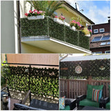 DOEWORKS Expandable Fence Privacy Screen for Balcony Patio Outdoor(Double Sides Leaves), Faux Ivy Fencing Panel for Backdrop Garden Backyard Home Decorations - 2PACK