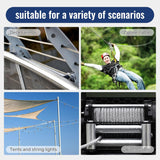 DOEWORKS Wire Rope 1/4" Stainless Steel Cable, 50ft 7 X 19 Strands,Steel Aircraft Cable with Loops, Wire Rope Clip, Thimble, for Yard Zipline, Boat Lifts, Deck Railing