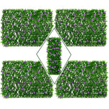 DOEWORKS Expandable Fence Privacy Screen for Balcony Patio Outdoor, 4PCS Faux Ivy Fencing Panel for Backdrop Garden Backyard Home Decorations